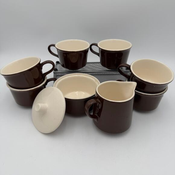 Vintage Sugar, Creamer, & 6 Mugs Coffee Cups in Casa Del Sol by Royal (USA) - Picture 4 of 8